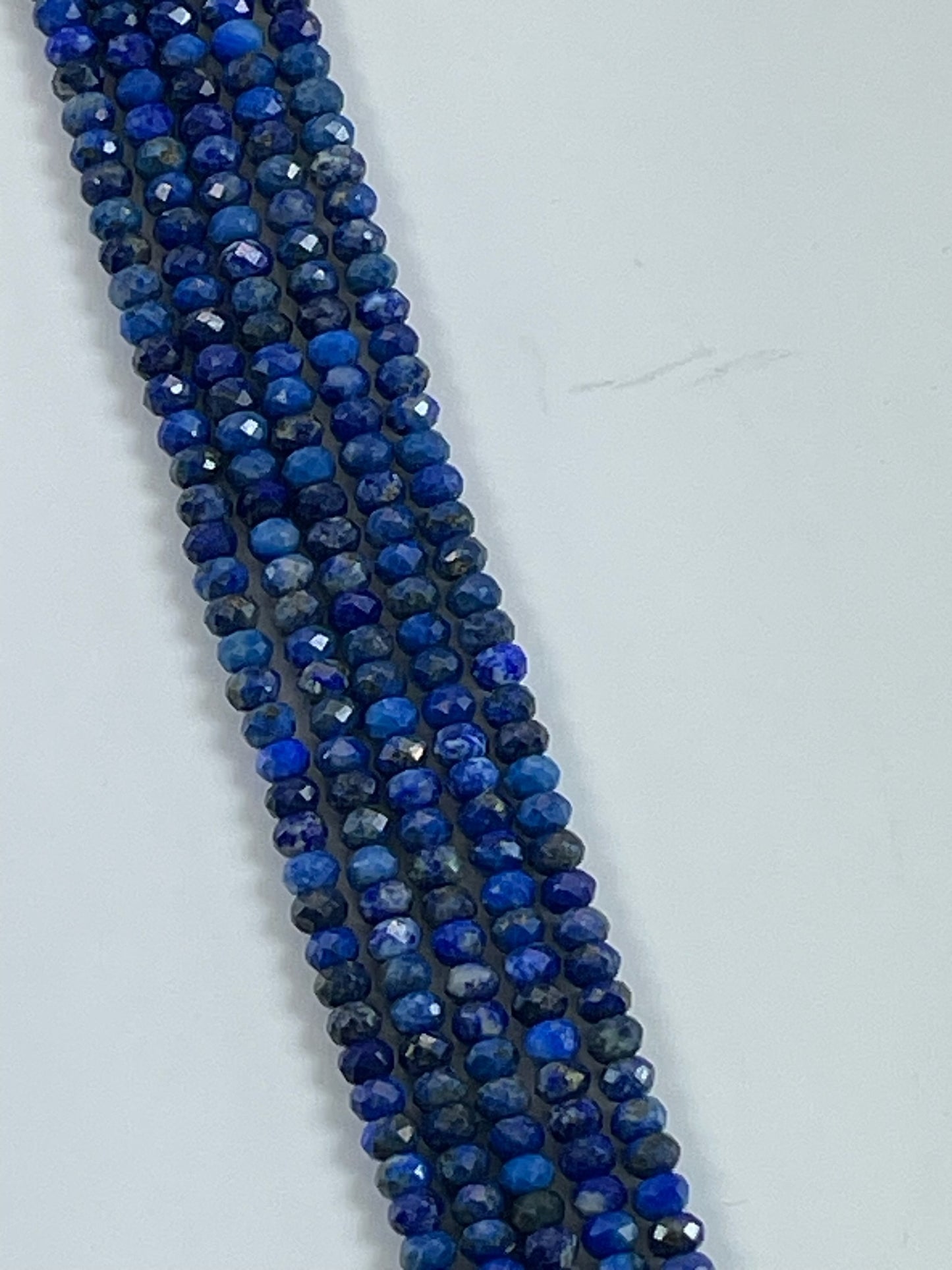 Lapis Faceted Rondelles, 3x4mm, 16" Strand