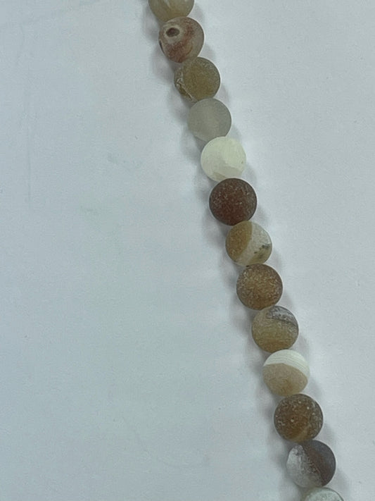 Druzy Agate (Golden) 8mm, 16" Strand