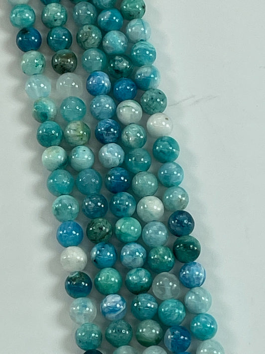 Blue Hemimorphite 6mm, 16" Strand