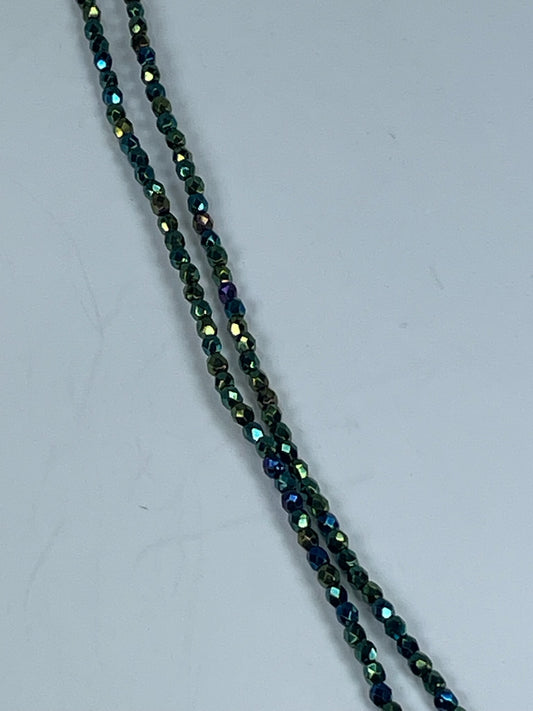 Czech FP - Jet Green  3mm 6" Strand