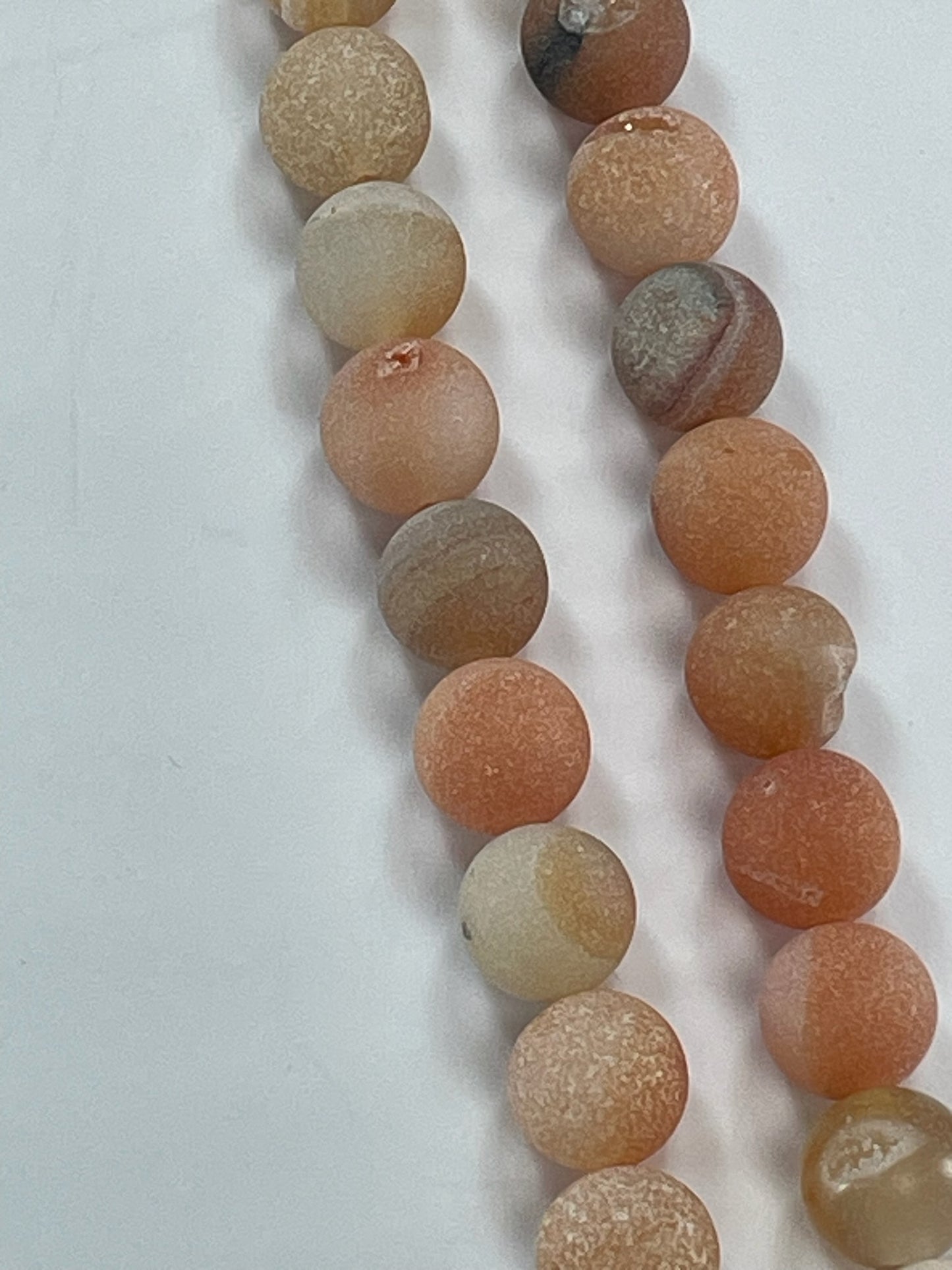 Druzy Agate (Orange)12mm, 16" Strand