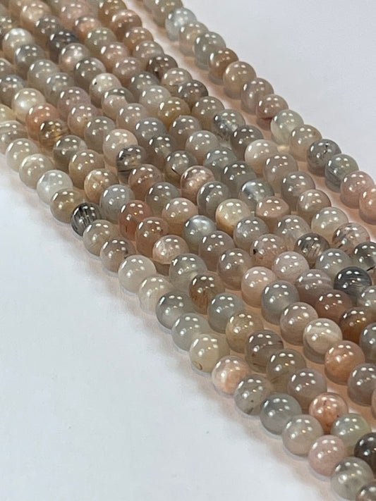 Multicolor Moonstone, 4mm, 16" Strand