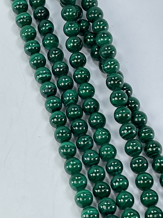 Malachite Round 8mm, 16" Strand