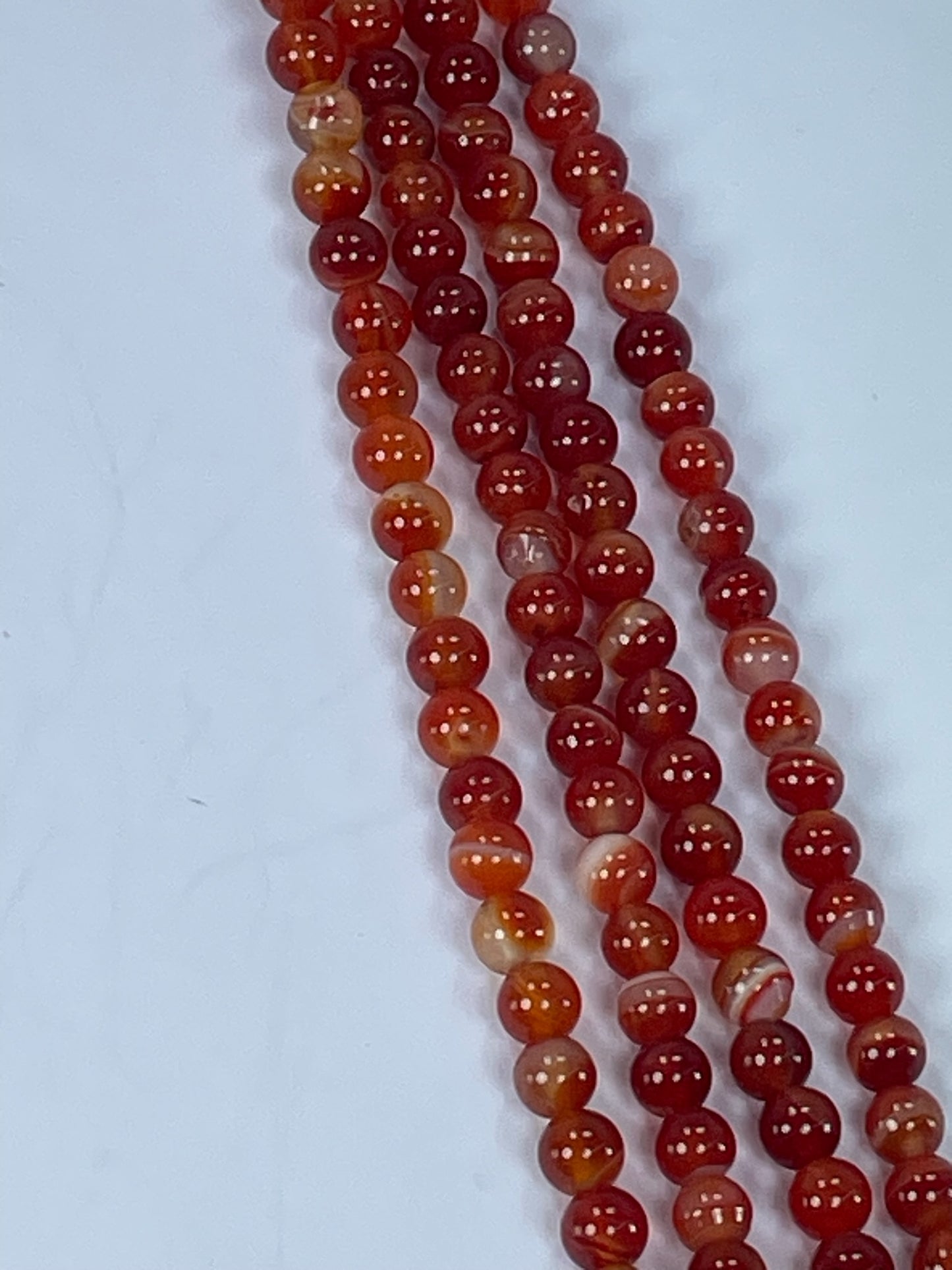 Orange Sardonyx 6mm, 16" Strand