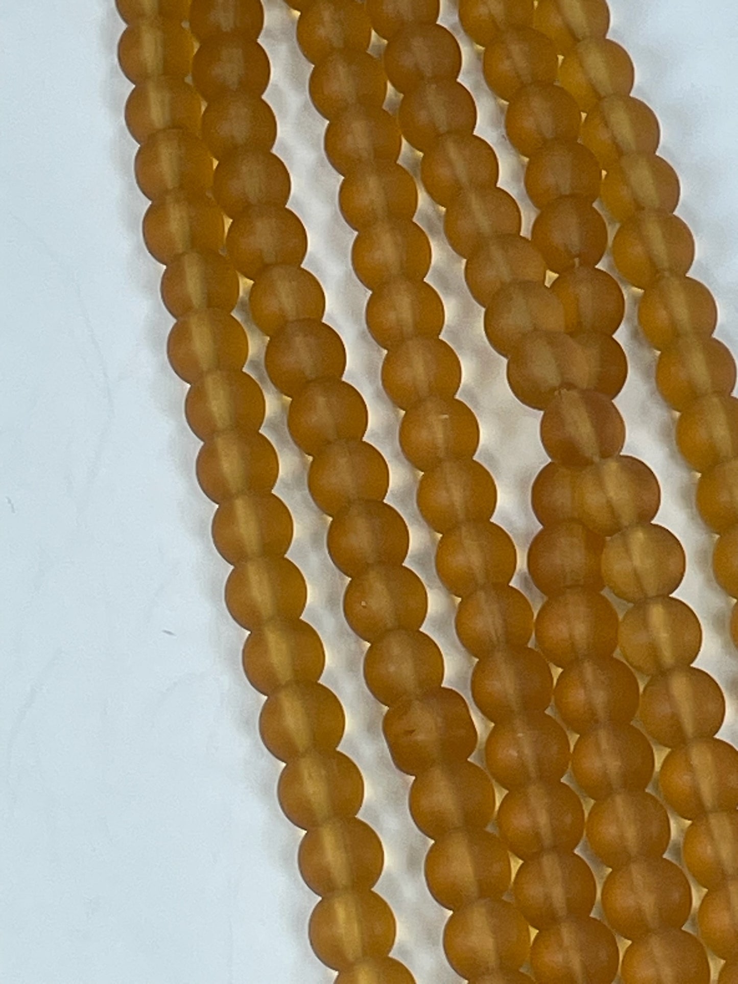 Rec Citrine Matte Round, 8mm, 16" Strand