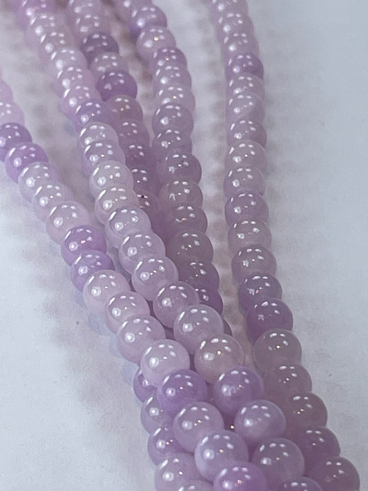 Mashan Jade Round - Lavender, 4mm, 16" Strand