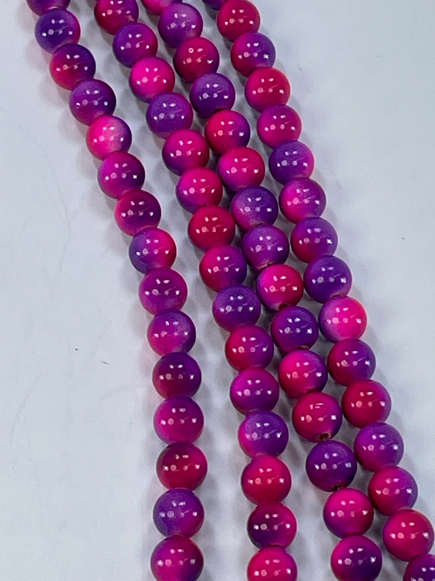 Mashan Jade Magenta, 8mm 16" Strand