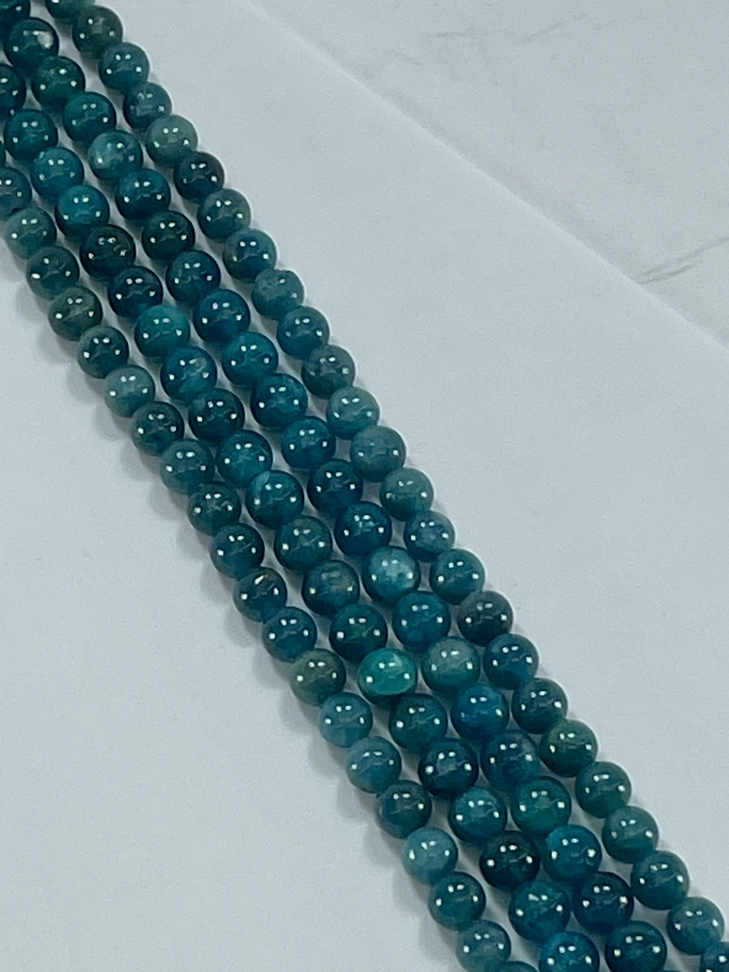 Blue Apatite 6mm, 16" Strand