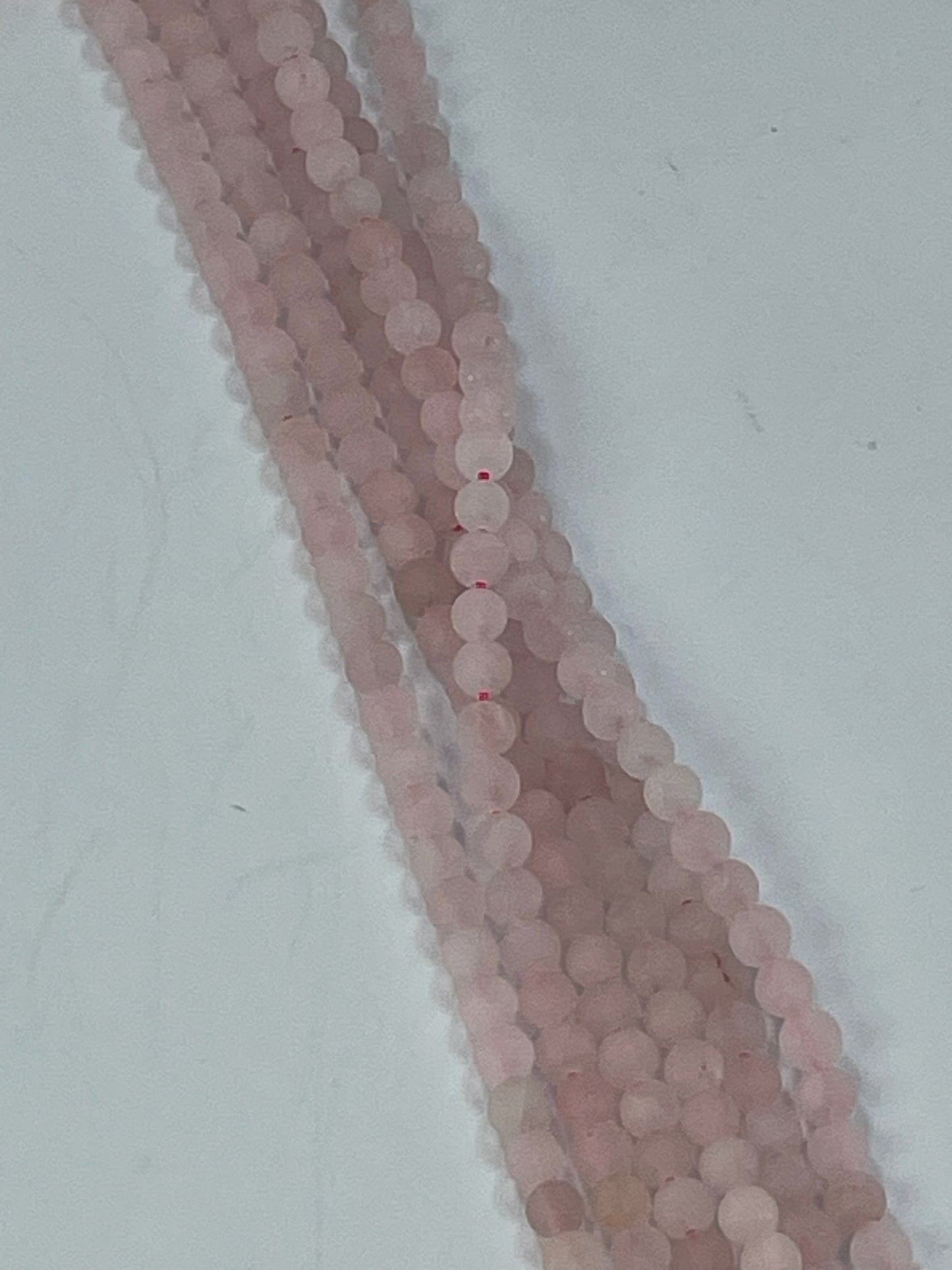 Matte Rose Quartz Round, 4mm, 16" Strand