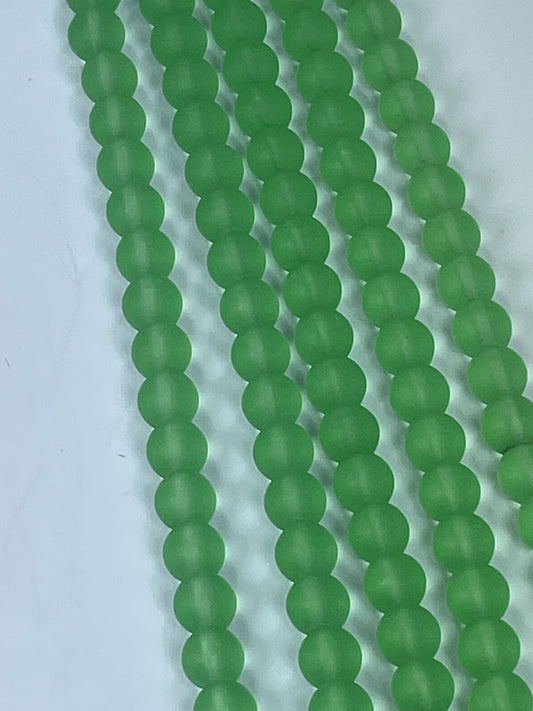 Rec Green Quartz Matte 8mm, 16" Strand