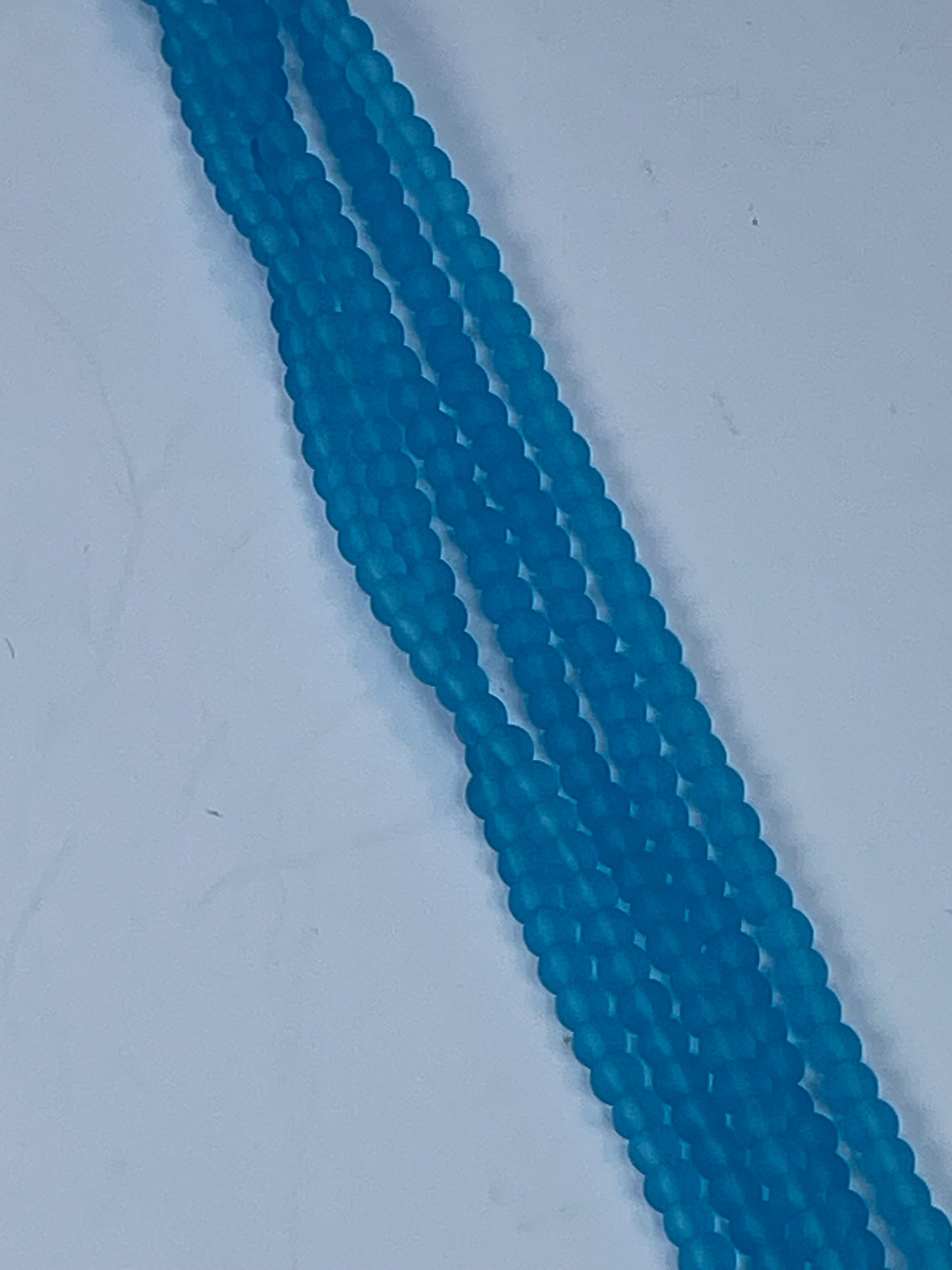 Rec Aquamarine Matte, 8mm, 16" Strand