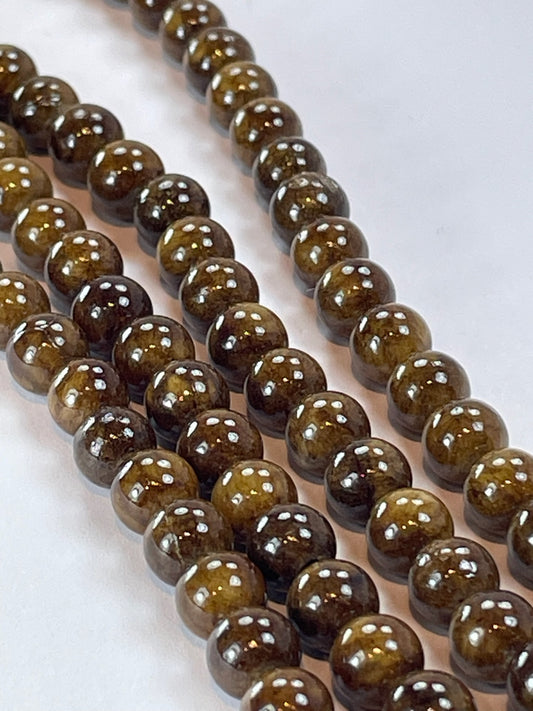 Mashan Jade - Coffee, 6mm, 16" Strand