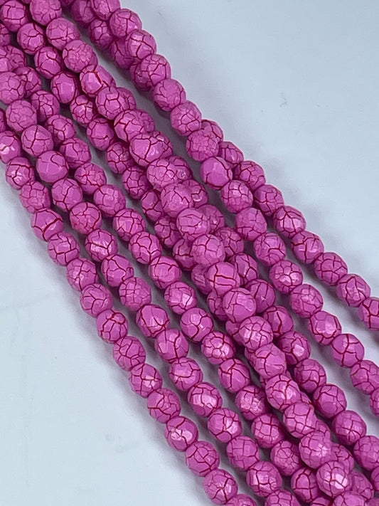 Czech FP Ionic Pink 6mm, 6" Strand