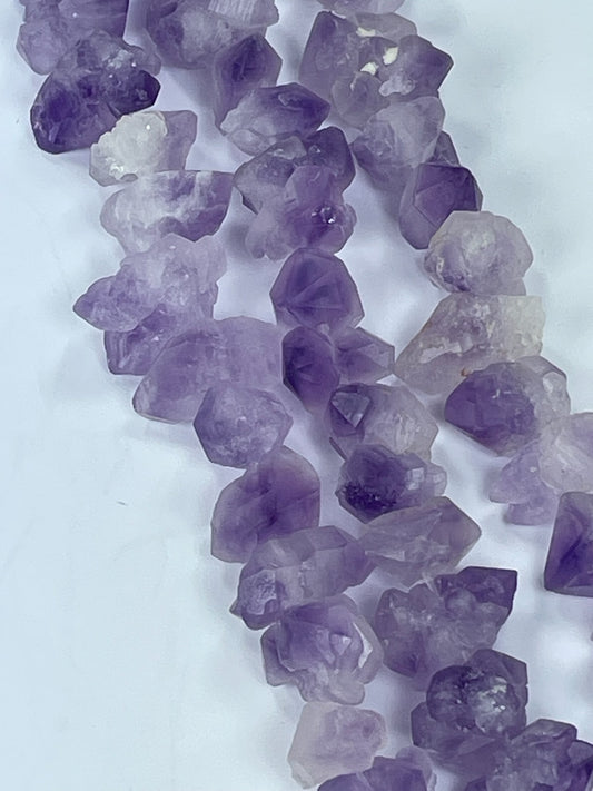 Natural Point Amethyst Nuggets, 16" strand