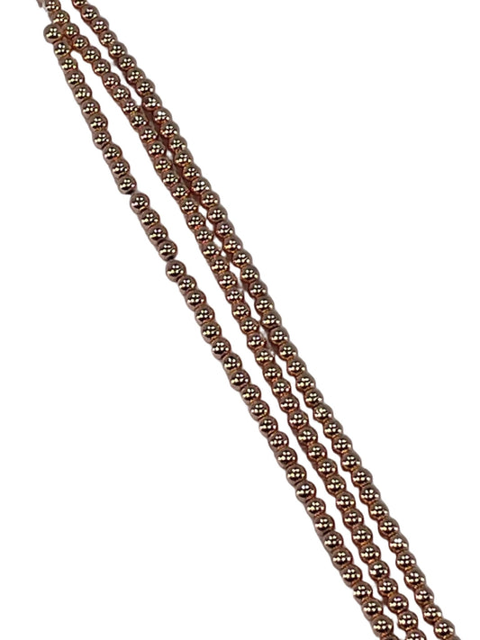 Hematite Rose GP 3mm, 16" Strand