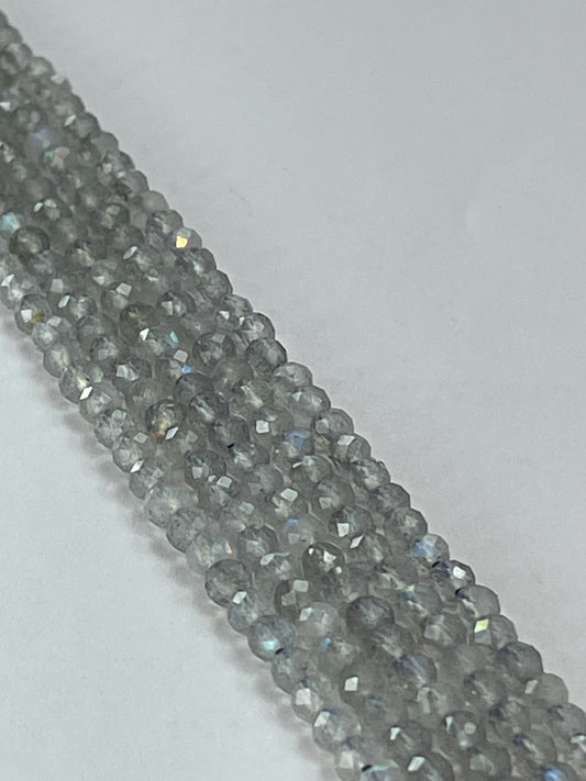 Labradorite Faceted, 3mm, 16" Strand