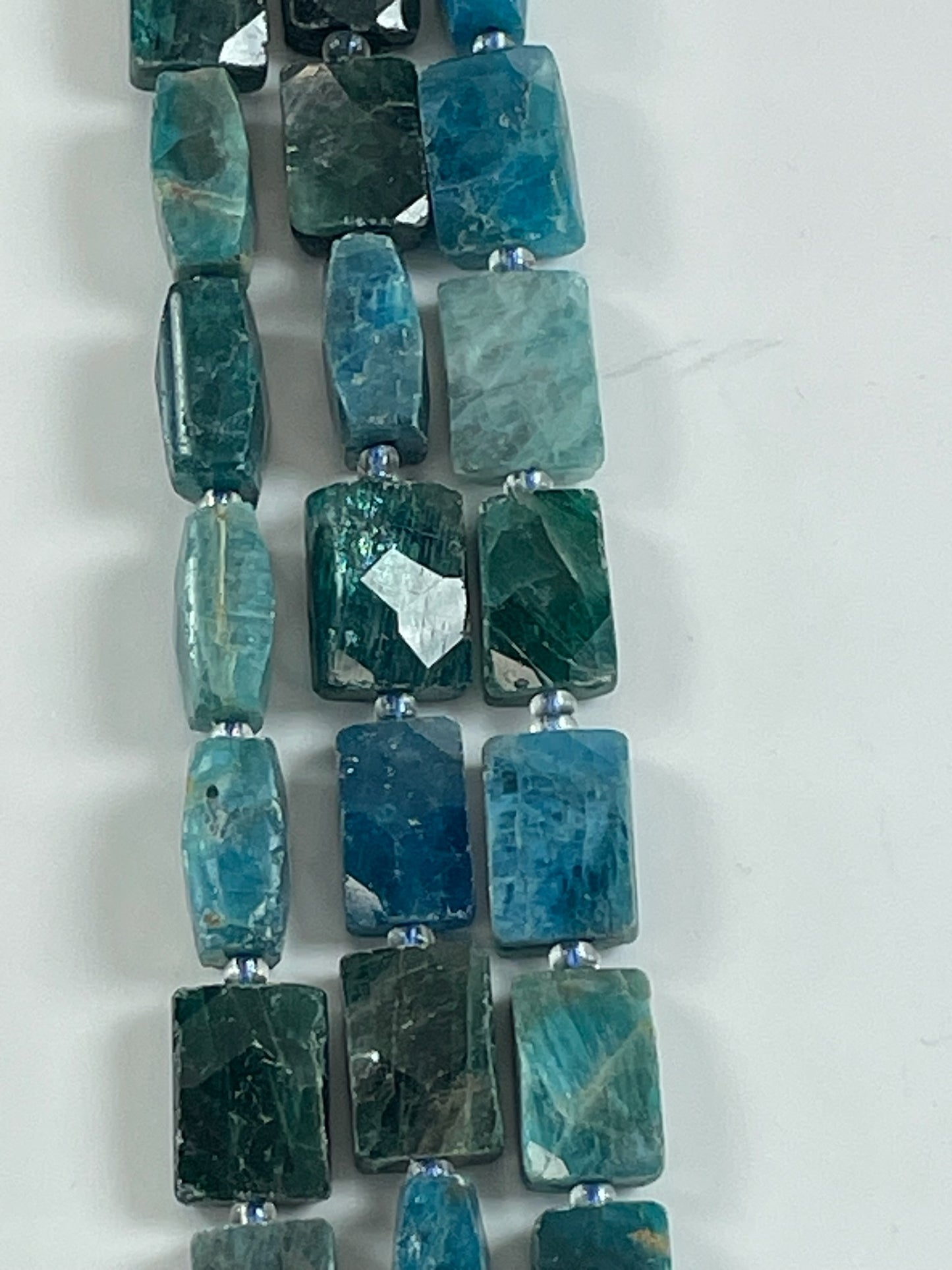 Fac Rectangle Apatite, 10x14mm, 16" Strand