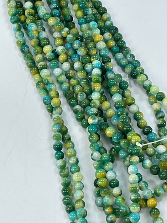 Mashan Jade Blue Green 4mm, 16" Strand