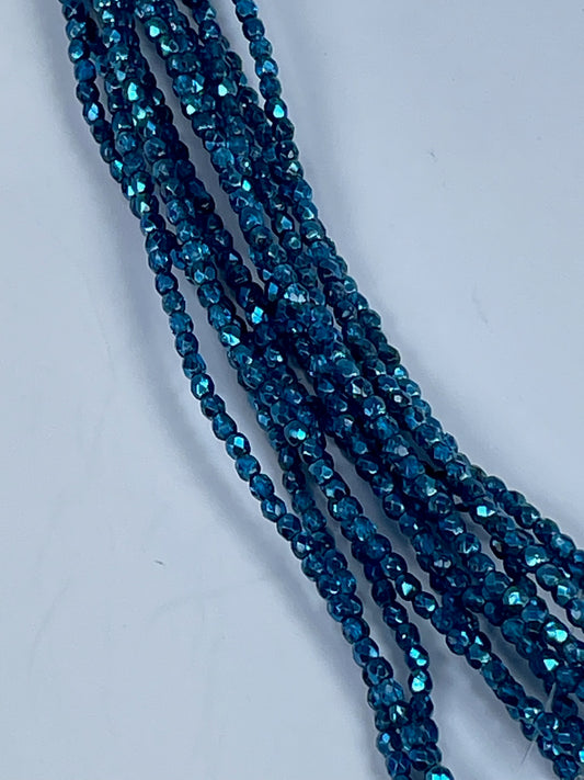 Czech FP Crystal Aqua Metallic Ice 3mm