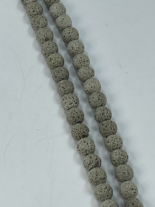 Lava White, 8mm, 16" Strand