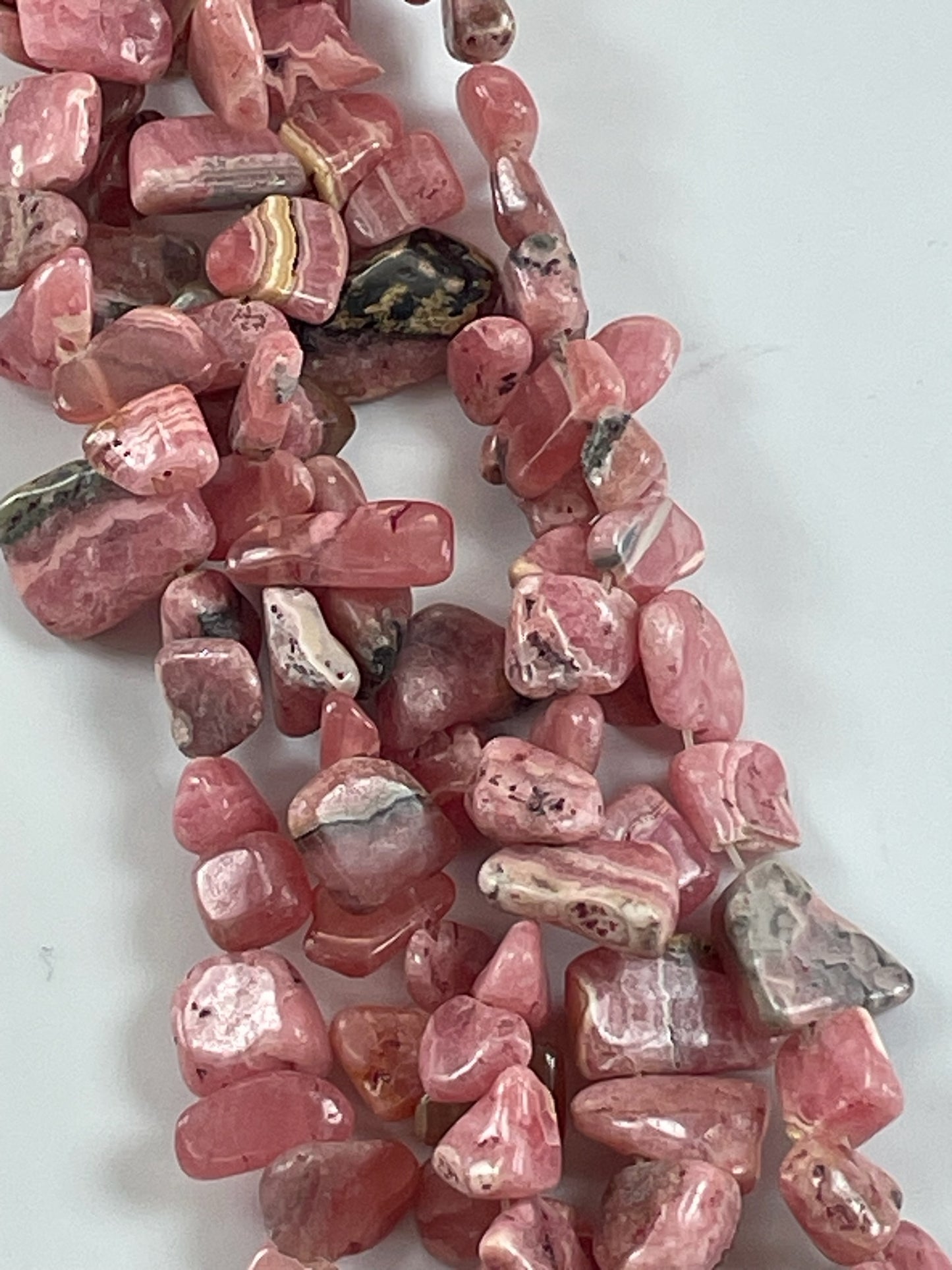 Rhodochrosite Drop Style Chips, 8-14mm, 16" Strand