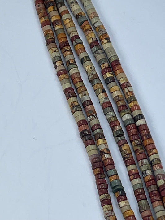 Picasso Jasper Heishi, 2x4mm, 16" Strand