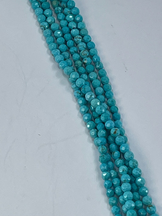 Mag Turquoise Faceted 4mm, 16" Strand