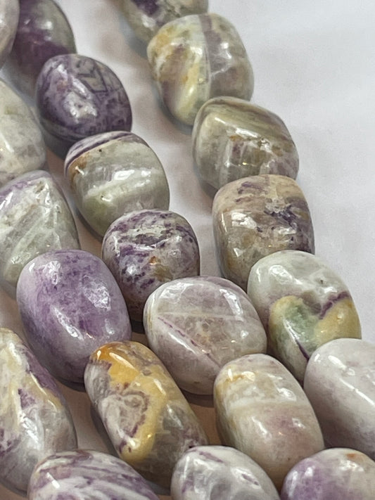 Lepidolite Jasper Nuggets, 12-14mm, 16" Strand