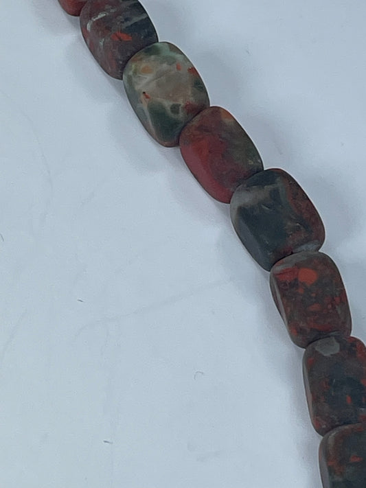 Poppy Jasper Matted Nuggets, 13x18mm, 16" Strand