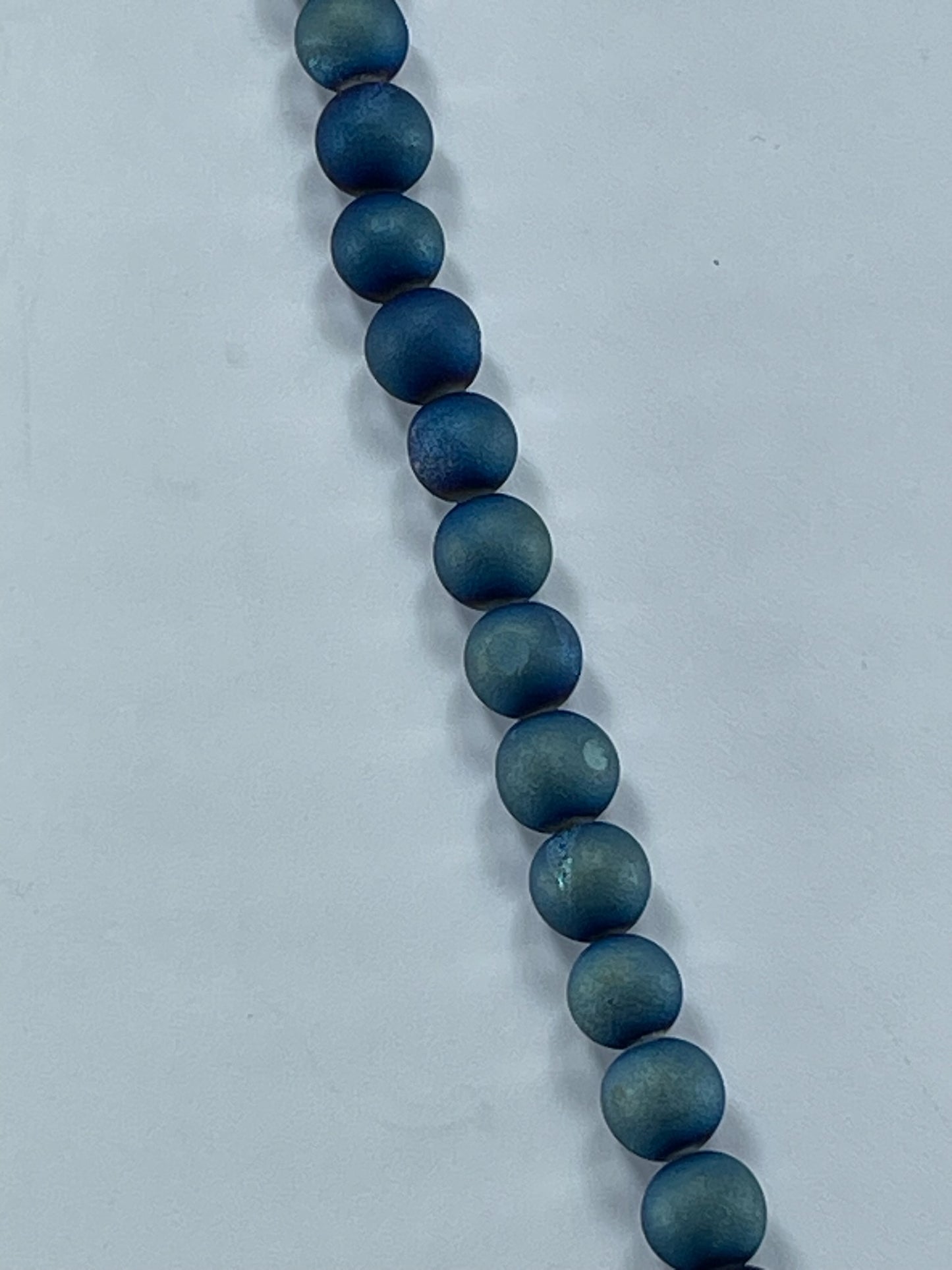 Druzy Agate Dk Blue Plated 8mm, 16" Strand