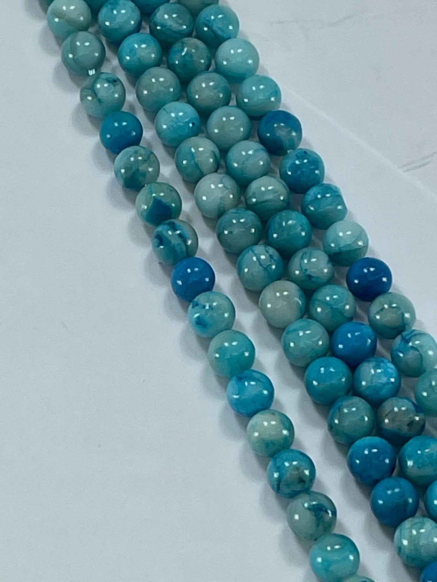 Blue Crazy Lace 8mm, 16" Strand