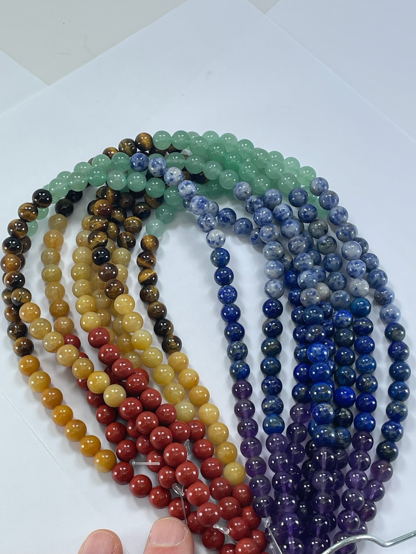 Chakra Gemstone Mix, 8mm, 16" Strand