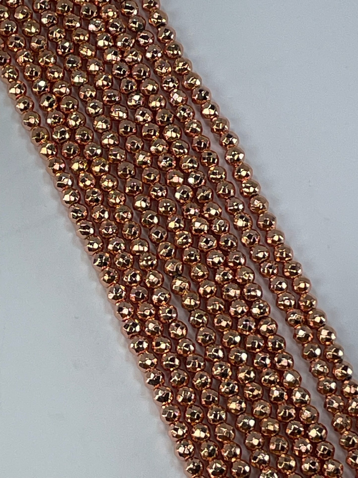 Hematite Faceted Rose GP 4mm, 16" Strand