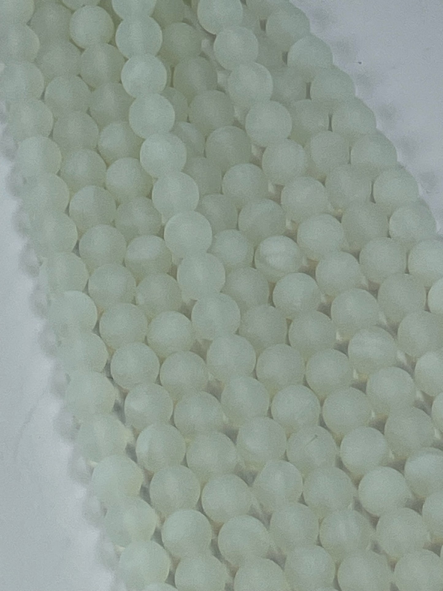 Matte Opalite White 8mm, 16" Strand