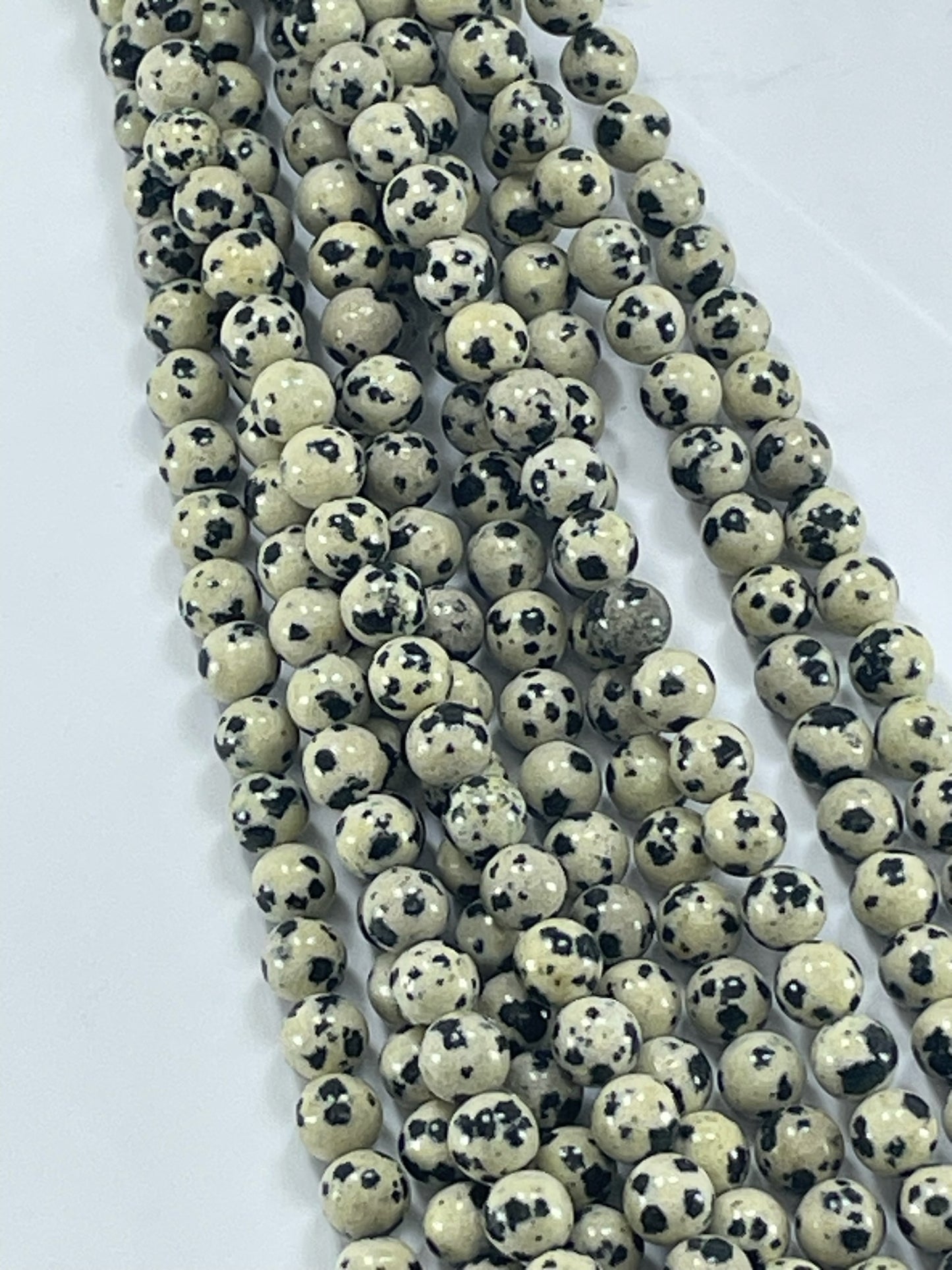 Dalmation Jasper, 6mm, 16" Strand