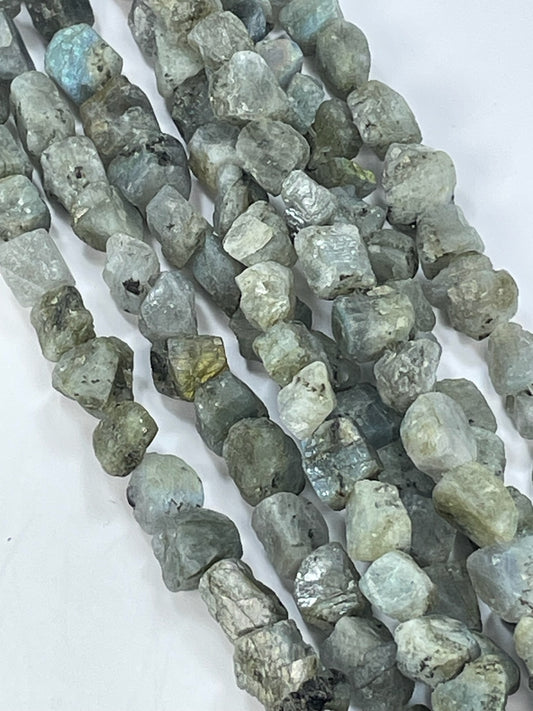 Labradorite Rough Nuggets Sm, 8-16mm, 16" Strand