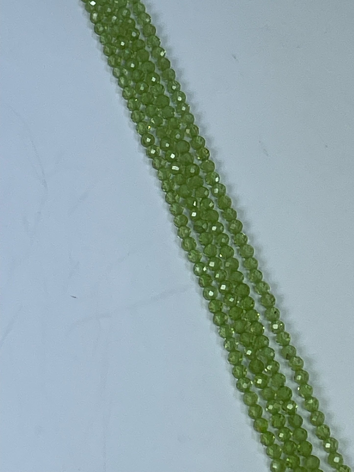 Peridot Faceted Round, 3mm, 16" Strand