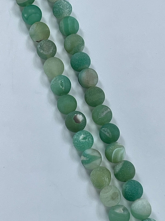 Druzy Agate (Green) 8mm, 16" Strand