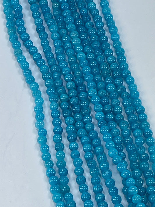 Mashan Jade Turq 4mm, 16" Strand