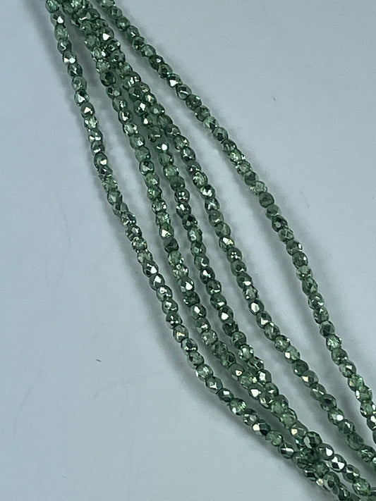 Czech FP Sea Foam Metallic Ice, 3mm 6" Strand