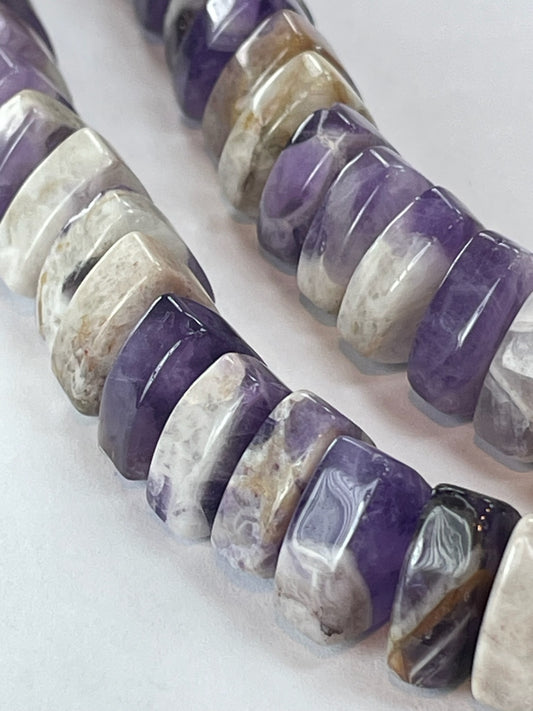 Amethyst Dog Teeth Triangles, 12mm, 16" Strand