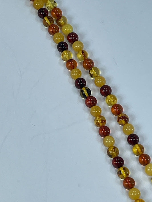 Natural Amber Rounds 6mm, 6mm, 16" strand