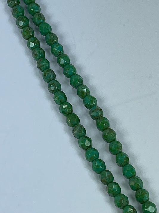 Czech FP Dk Turq Green 6mm 6" Strand