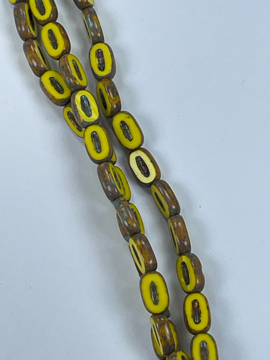 Czech TC Oval - Yellow Trav, 6x10mm 6" Strand