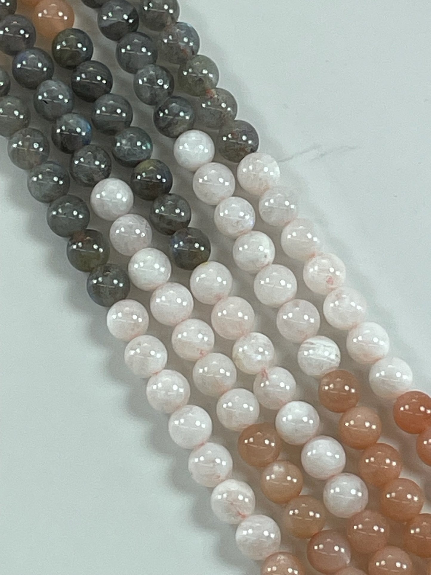 Mixed Moonstone 6mm, 16" Strand