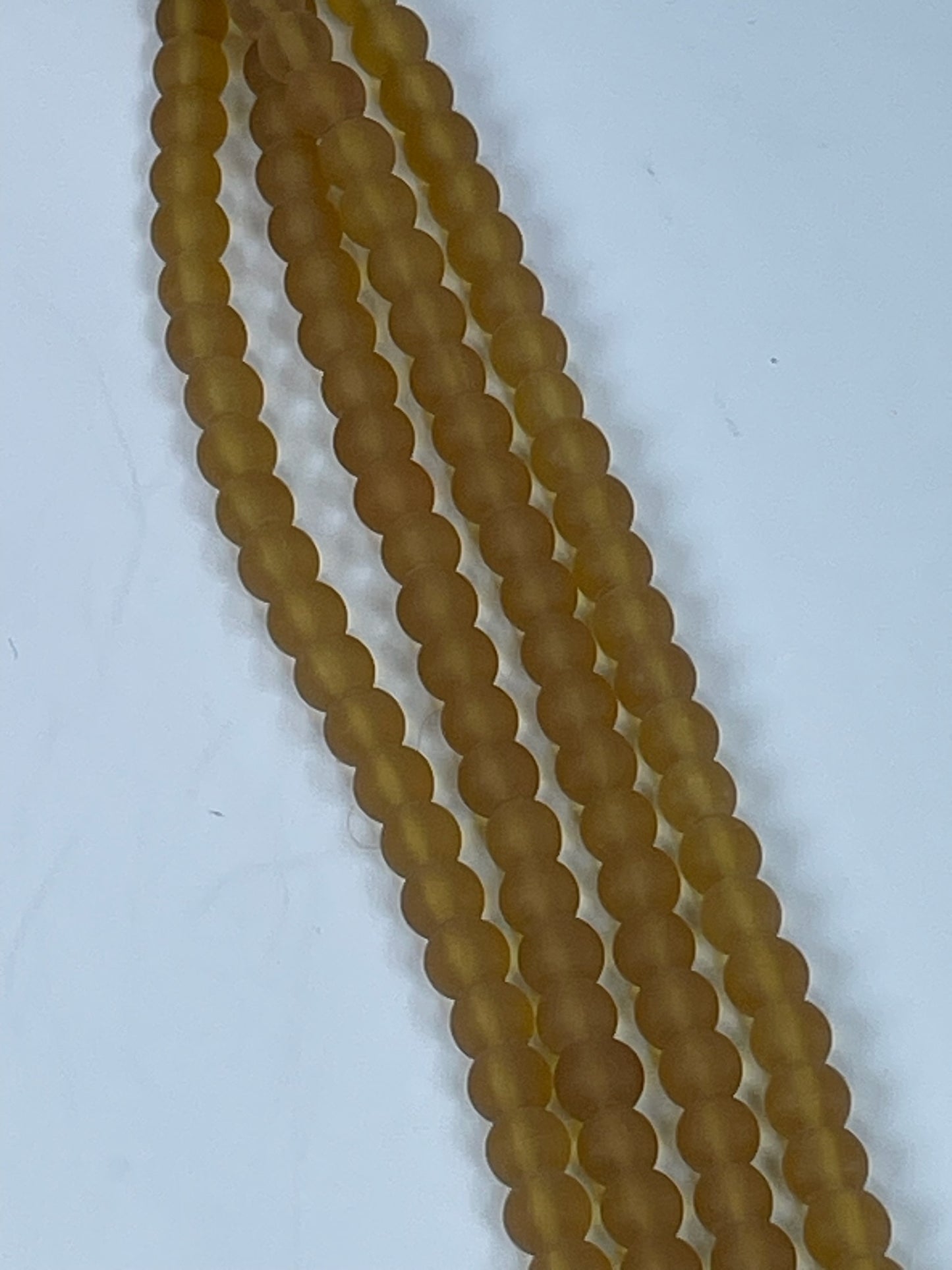 Rec Citrine Matte Round, 6mm, 16" Strand