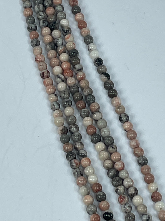 Pink Zebra Jasper 4mm, 16" Strand