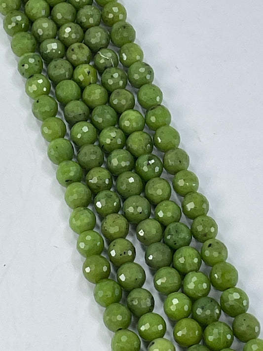 Jade Faceted 8mm Round, 16" Strand