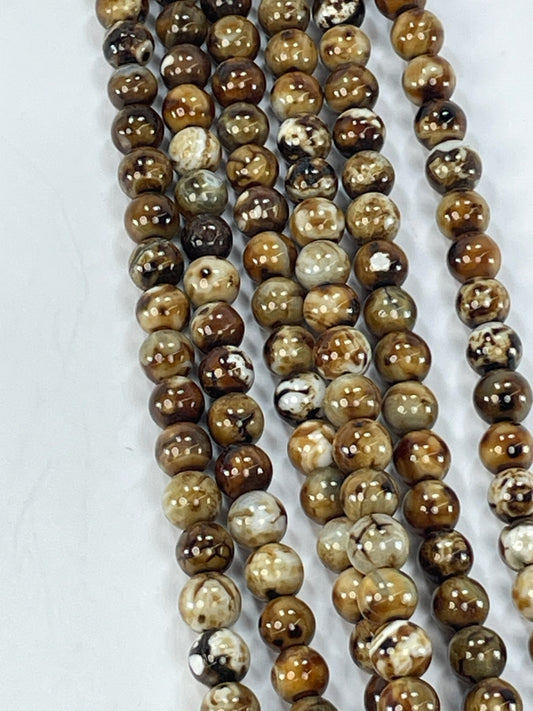 Leopard Agate 8mm, 16" Strand