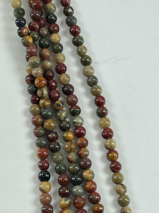 Red Picasso Jasper 4mm, 16" Strand